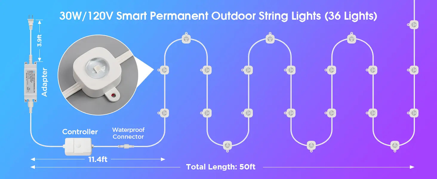 Deerdance RGBIC LED Permanent Outdoor Lights