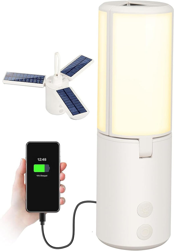 Deerdance 8000 mAh Solar Portable Camping Light - 3 Solar Panels