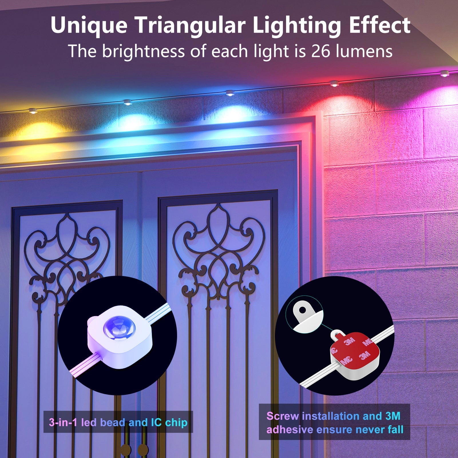 unique triangular lighting effect
