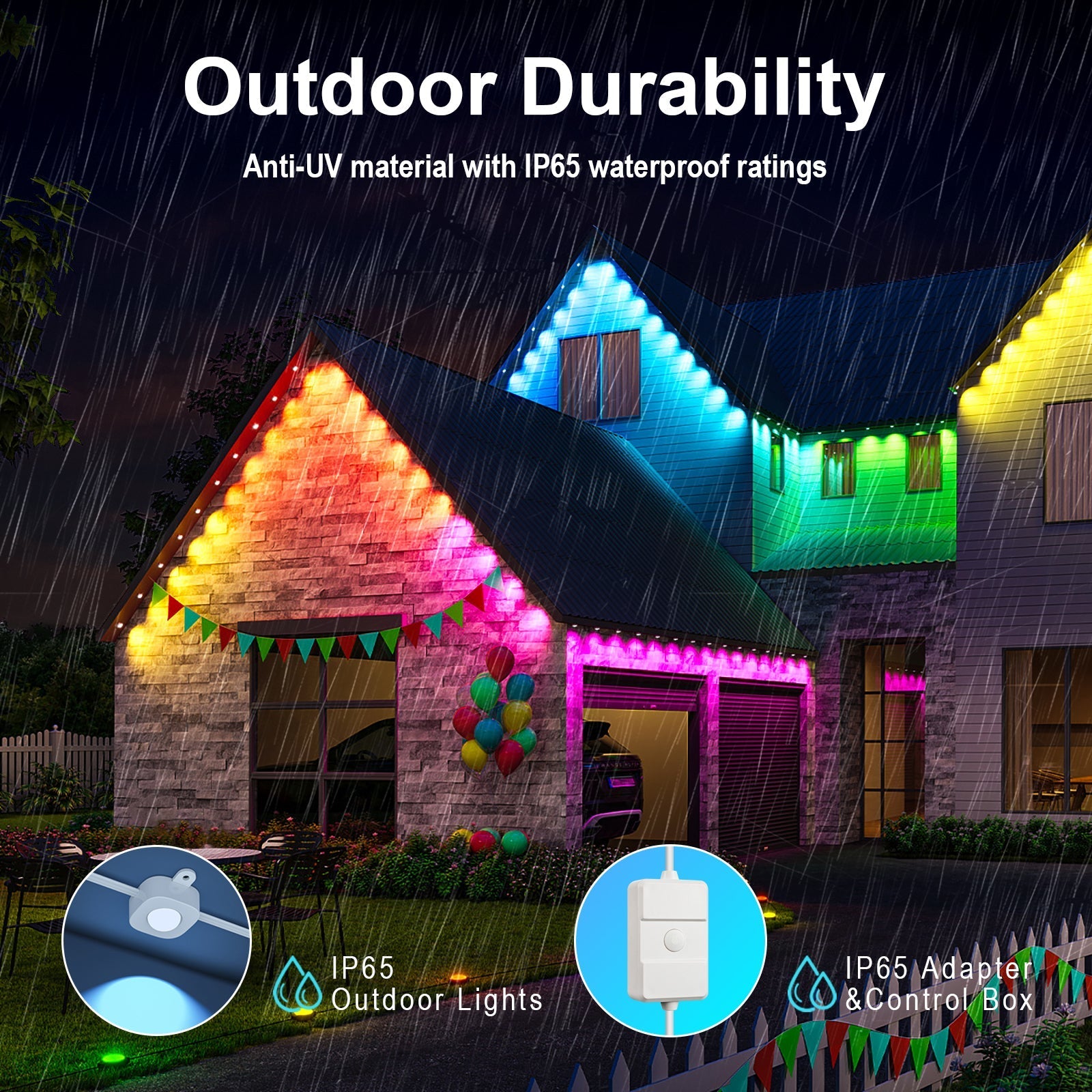 Deerdance RGBIC LED Permanent Outdoor Lights 100ft (30m 60lights)