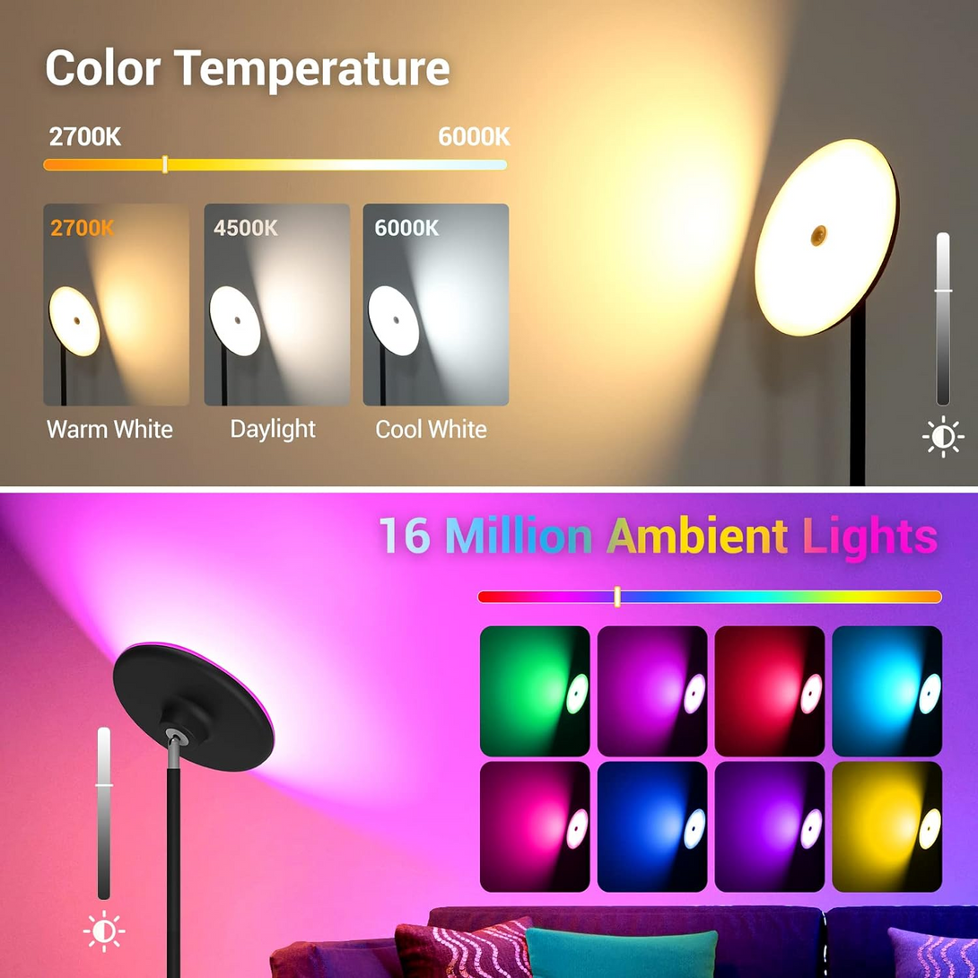 Deerdance RGB Modern LED Floor Lamps with Projection