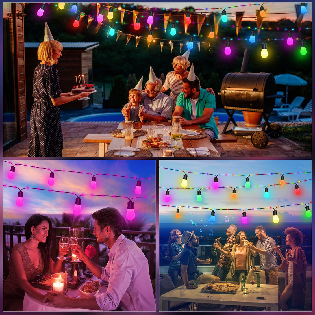Deerdance RGBIC Wi-Fi & Bluetooth Smart Outdoor String Lights