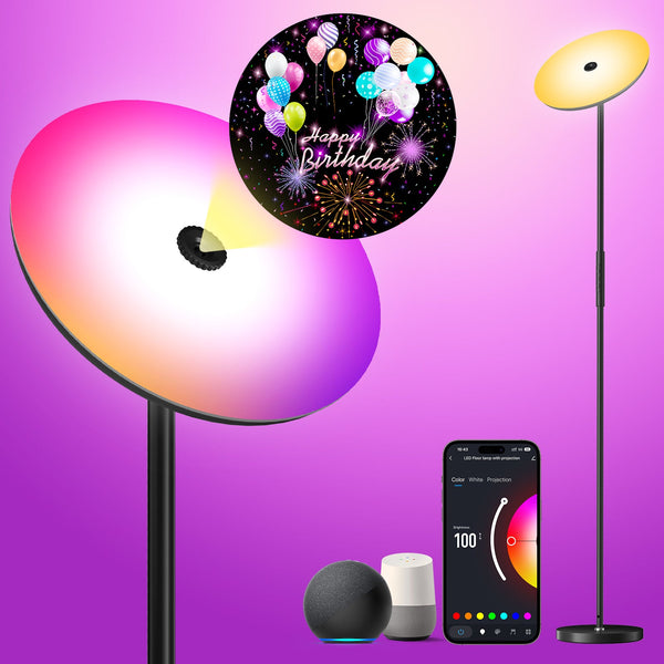 Deerdance RGB Modern LED Floor Lamps with Projection